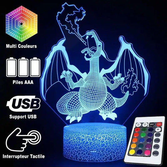 Lampe Dracaufeu LED - Pokéled