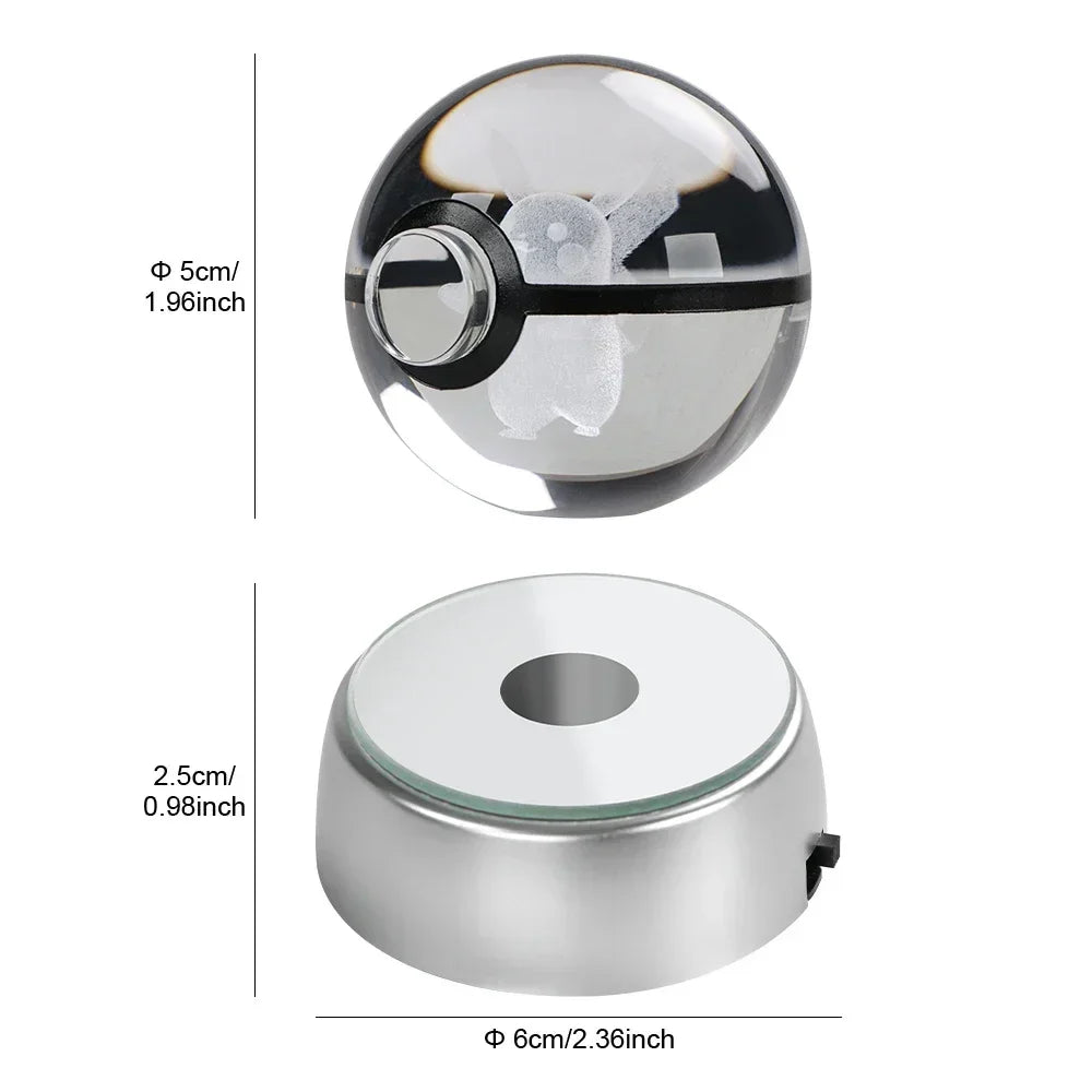 Pokéball Pokémon Pikachu - Cristal LED