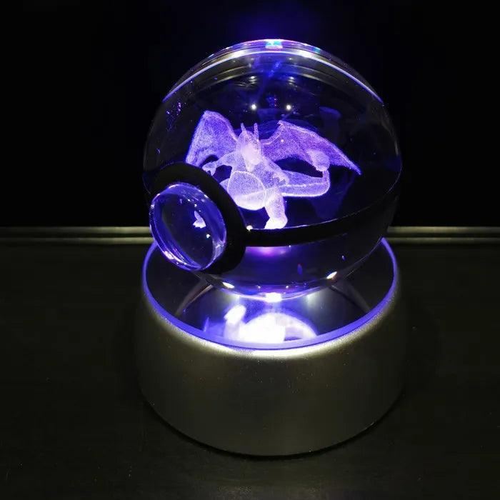 Pokéball Lumineuse Cristal Dracaufeu - Pokéled