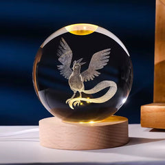 Pokébola Luminosa Articuno, Base LED de Madera - vignette 1