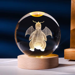 Pokébola Luminosa Dragonite, Base LED de Madera - vignette 1