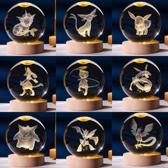 Pokébola Luminosa Lucario, Base LED de Madera - vignette 2