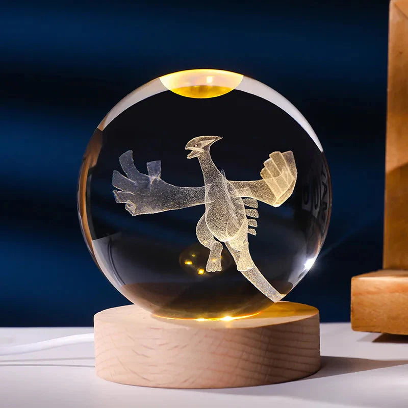 Pokéball Pokémon LED Lugia – Socle en bois