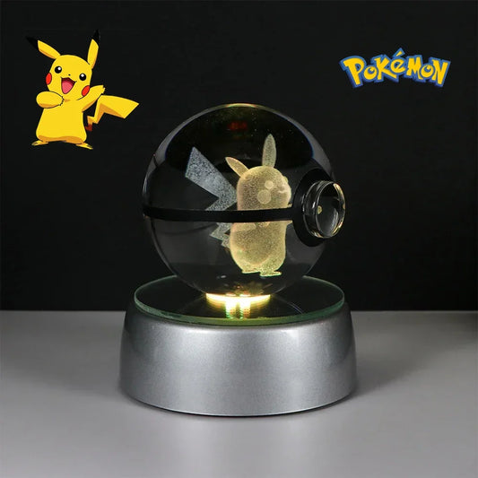 Pokéball Pokémon Pikachu - Cristal LED