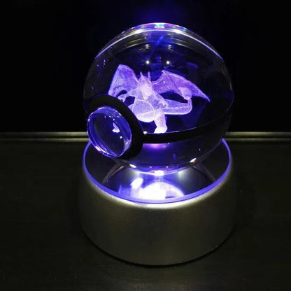 Pokéball Lumineuse Cristal Dracaufeu - Pokéled